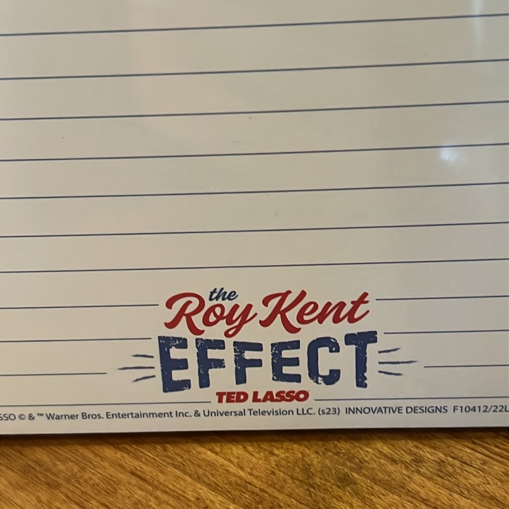 Warner Bros. Lined Notepad -Ted Lasso - The Roy Kent Effect 100 pg. Notepad